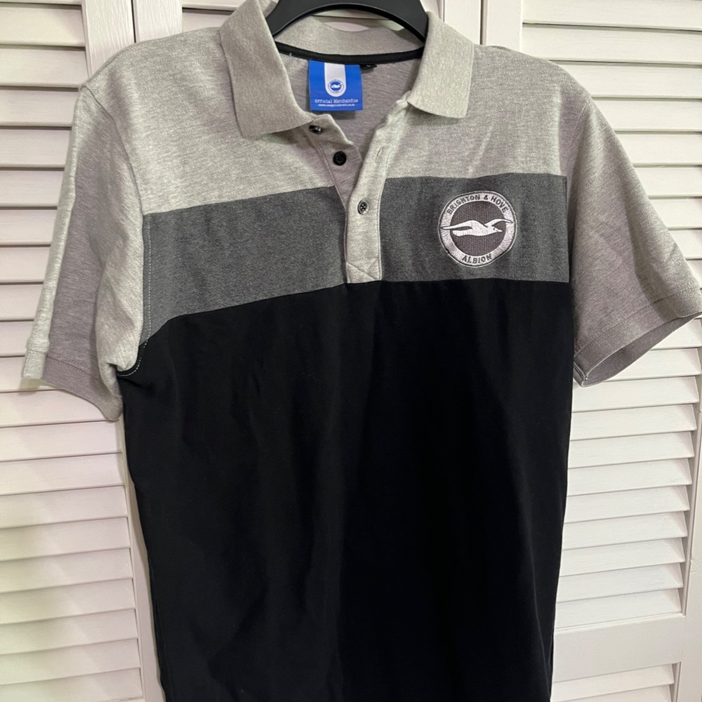 Brighton & Hove Albion (BHAFC) Grey & Black Jimmy Polo Size Large
